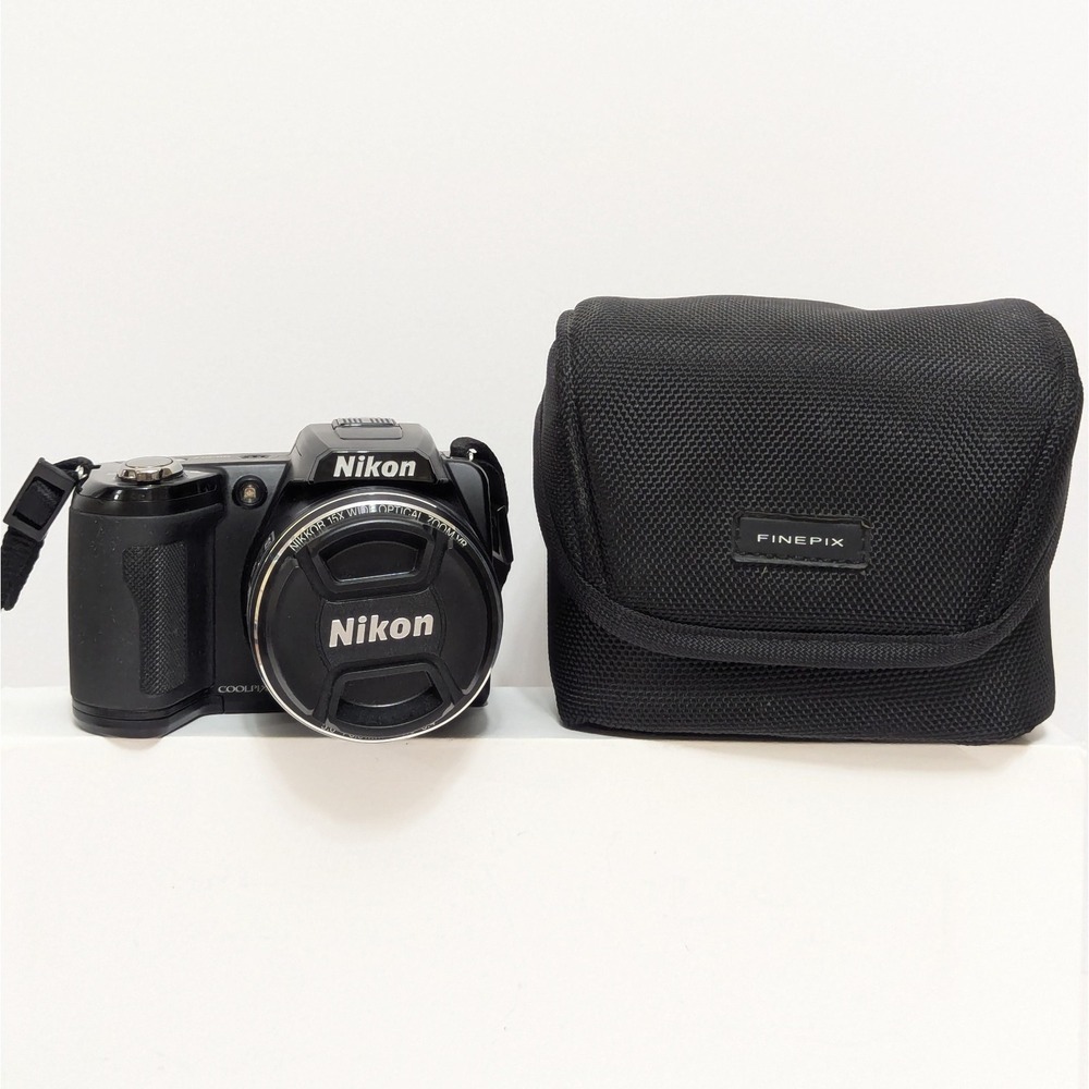 Nikon COOLPIX L110 12.1MP Digital Camera 15x Optical Zoom Black Tested + Case